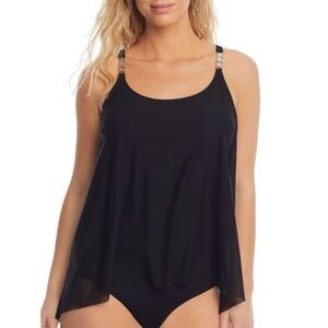 COCO REEF Current Mesh-Layer Bra-Sized Tankini Top, swimwear, swimsuit